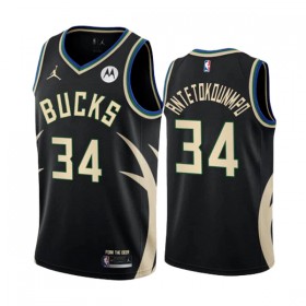 Dres Milwaukee Bucks Giannis Antetokounmpo 34 Jordan 2022-23 Statement Edition Crno Swingman